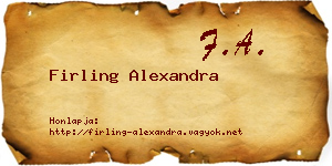 Firling Alexandra névjegykártya